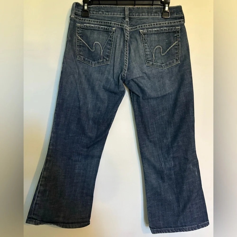 Citizens Of Humanity Dark Blue Cropped Flare Jeans - Picture 2 of 8